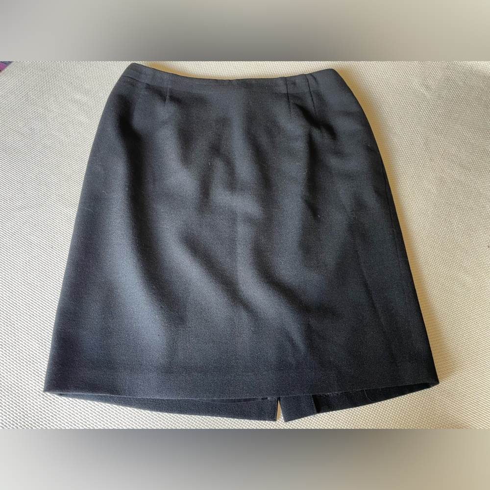 Preston And York Pencil Skirt Back Zip Slit Black Size 14 Petite